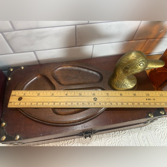 Vintage Wood Valet Tray with Brass Duck Head. - Picture 10 of 11